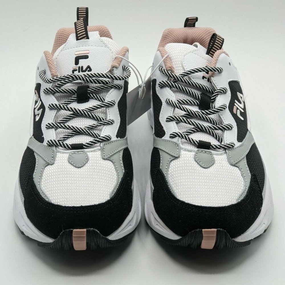 FILA Women's Recollector Athletic Sneaker Shoes-- White/Black/Pink - Picture 3 of 7